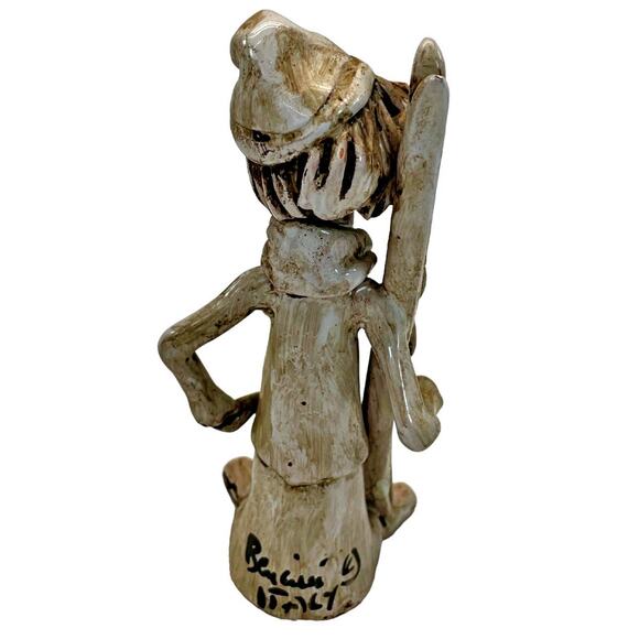 Vintage Dino Bencini Skiing Skier Sculpture Artist Signed Italy 5.5" Figurine - Picture 4 of 5